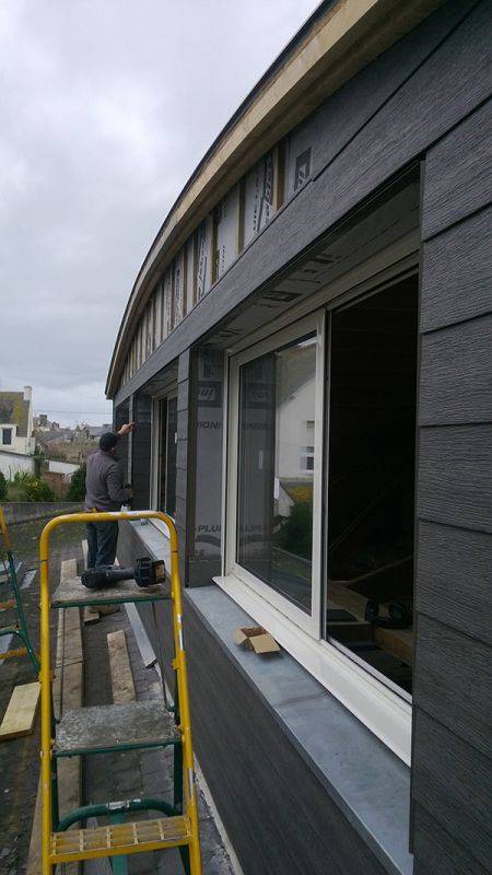 Finition extension ossature bois Patrice Helias